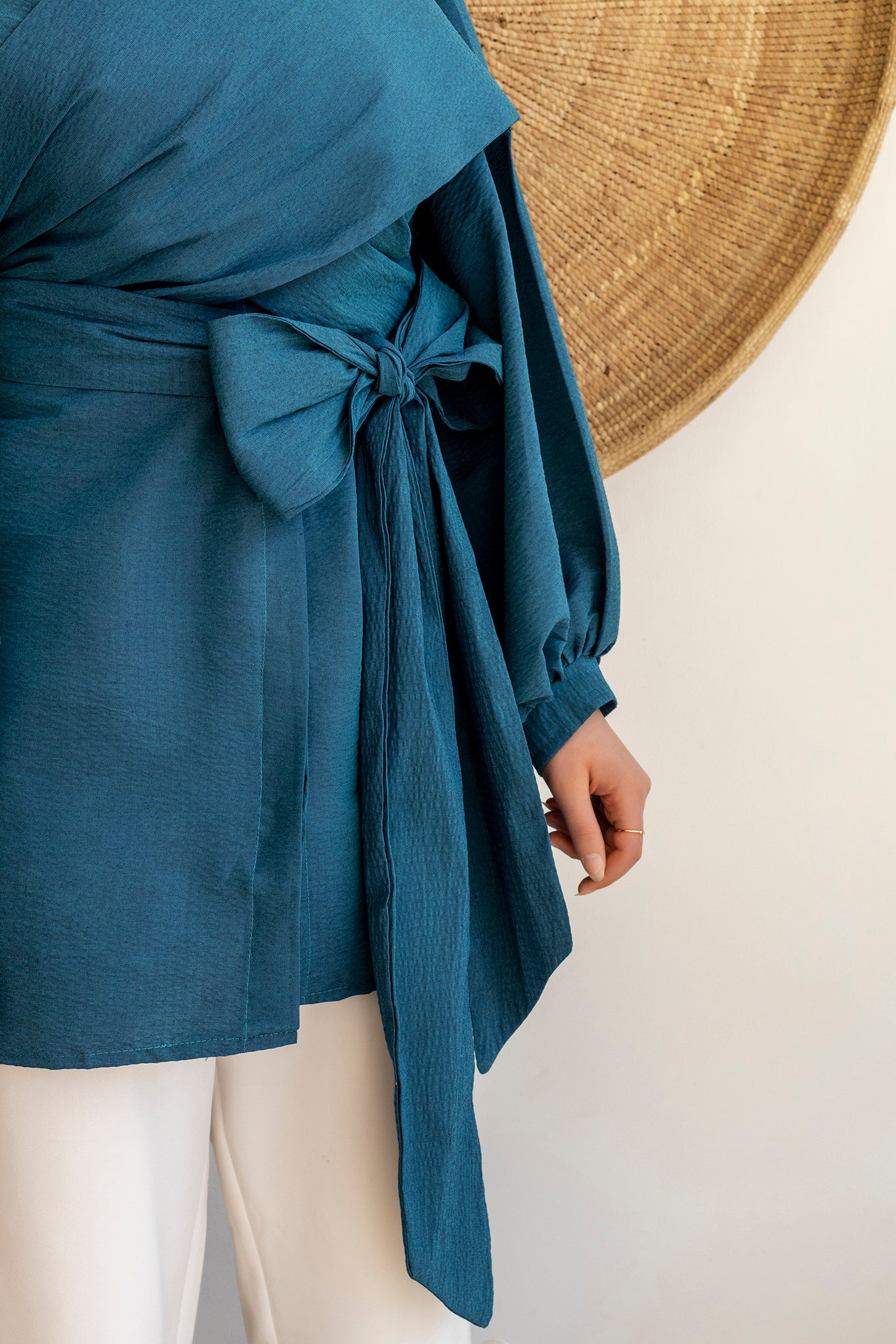 Mira Wrap Shirt Dress in Blue