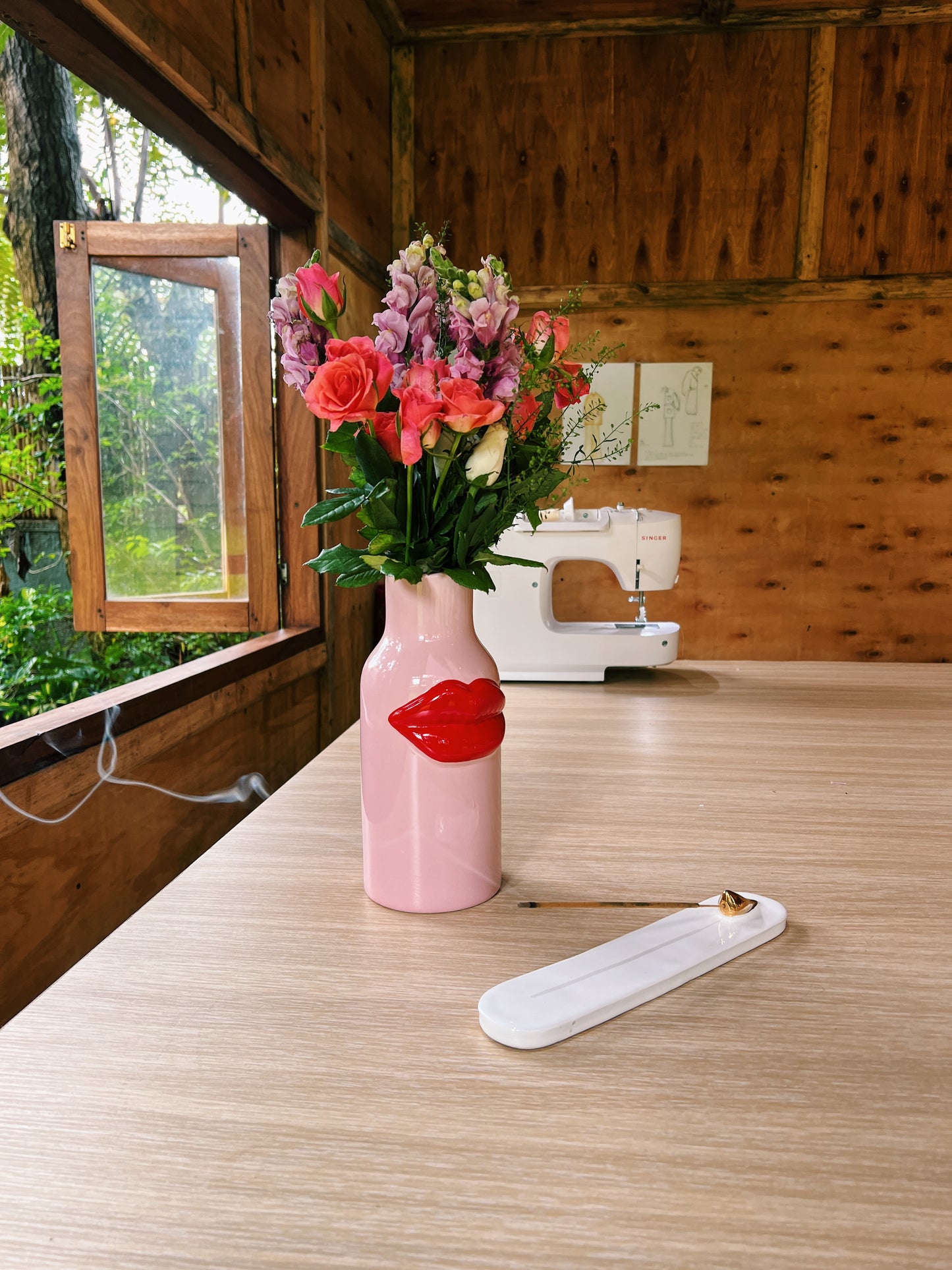 White Handmade Incense Holder
