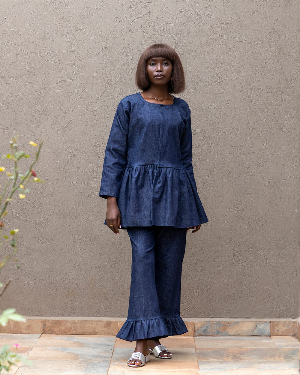 Denim Ruffle Jacket