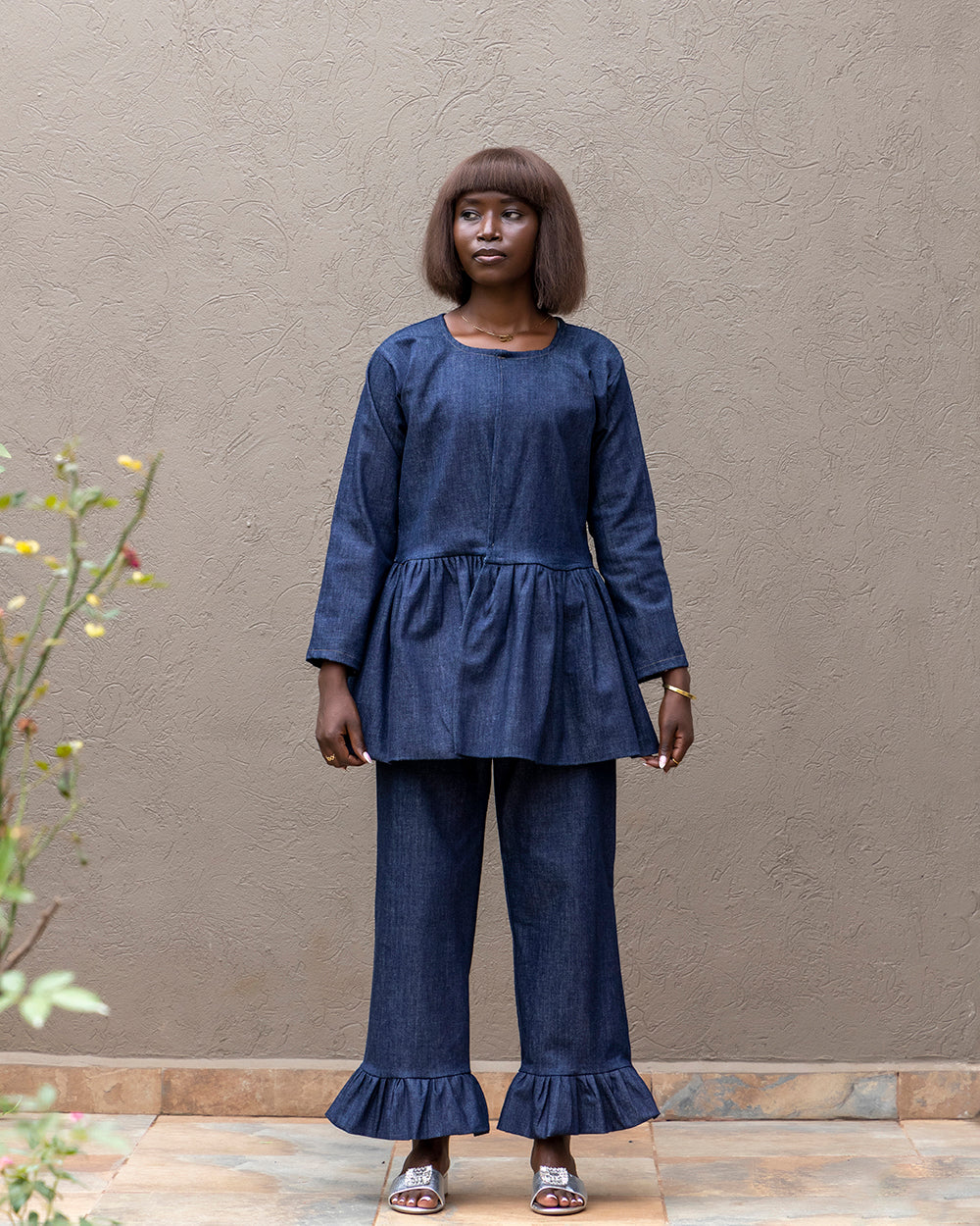 Denim Ruffle Jacket