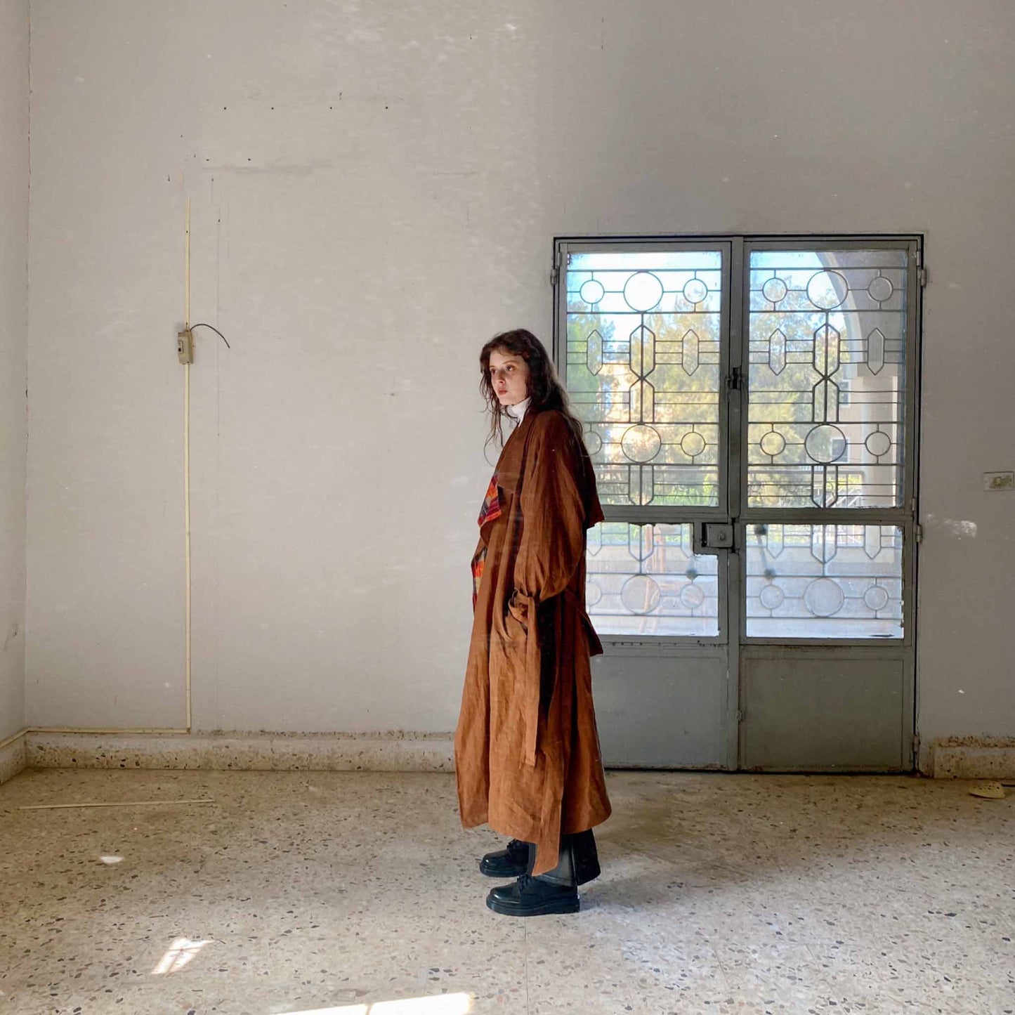 Copper Linen Trench Coat