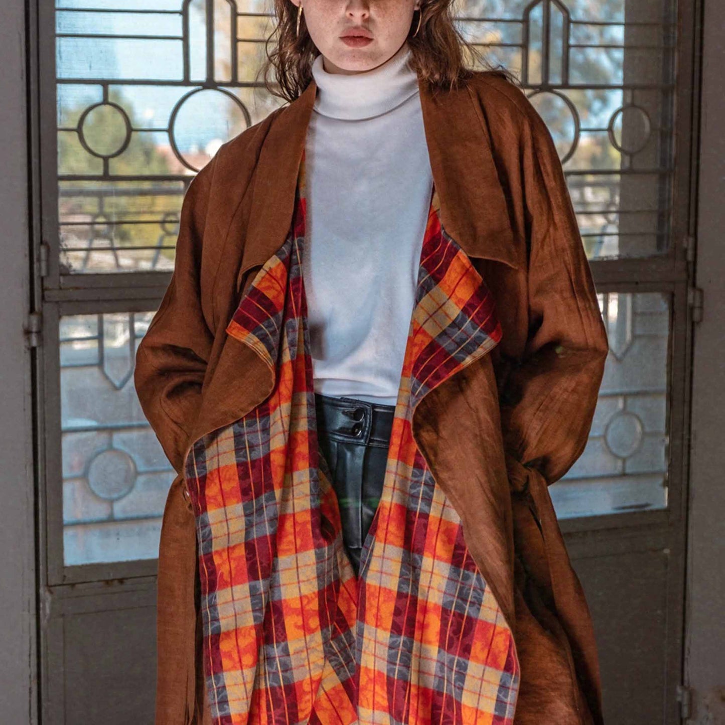 Copper Linen Trench Coat