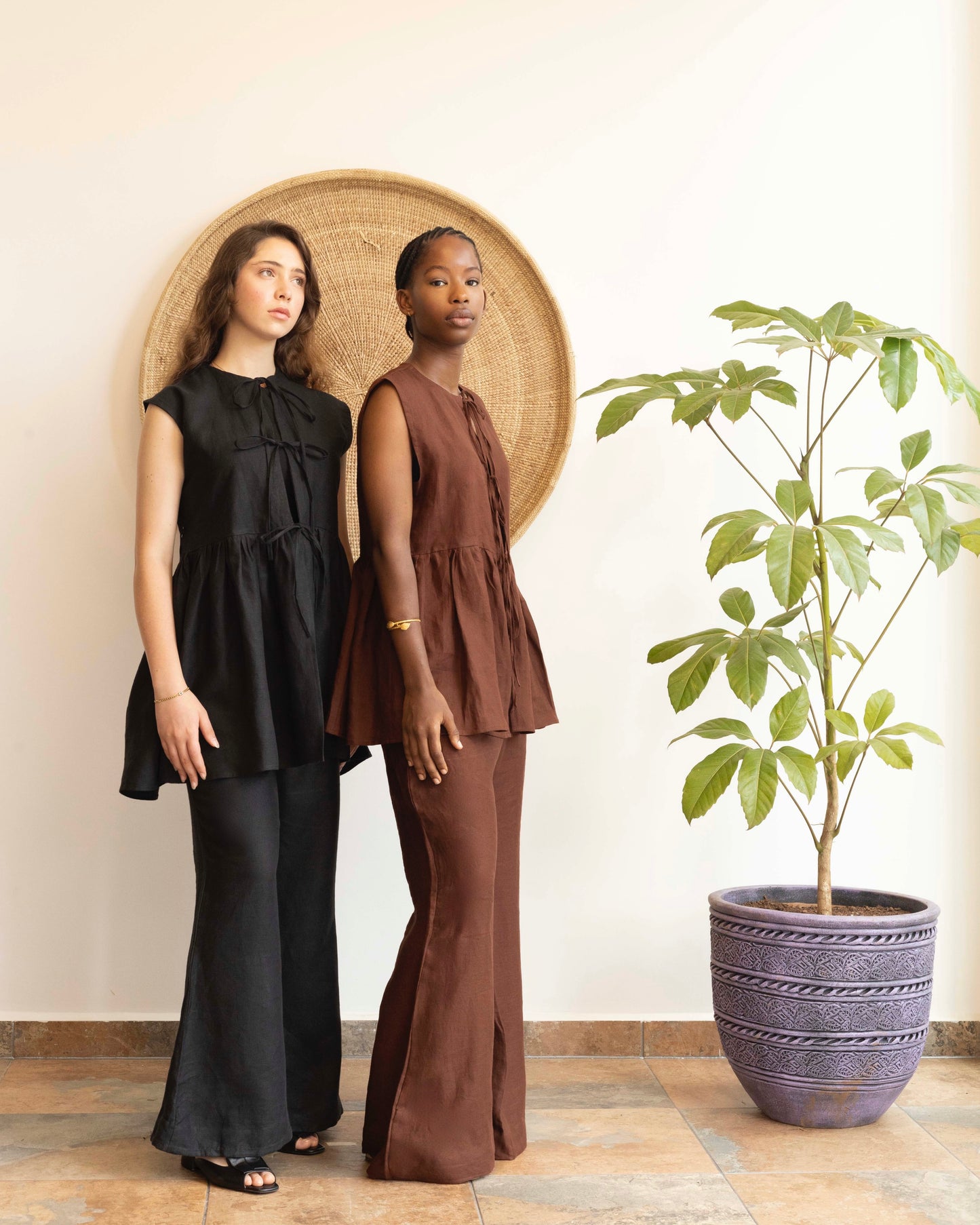 Rebecca Linen Set in Black