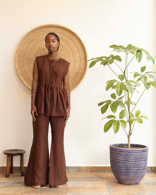 Sweetie Linen Set in Brown